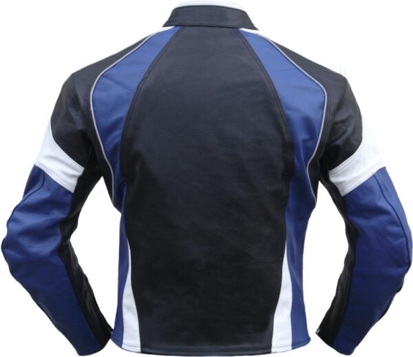 Custom Purple and White Motorcycle Racing Jacket - Image 2