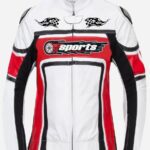 Custom Sports Red And White Motorcycle Jacket