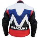 Custom Suzuki Motorcycle Leather Jacket With Safety Pads - Image 2