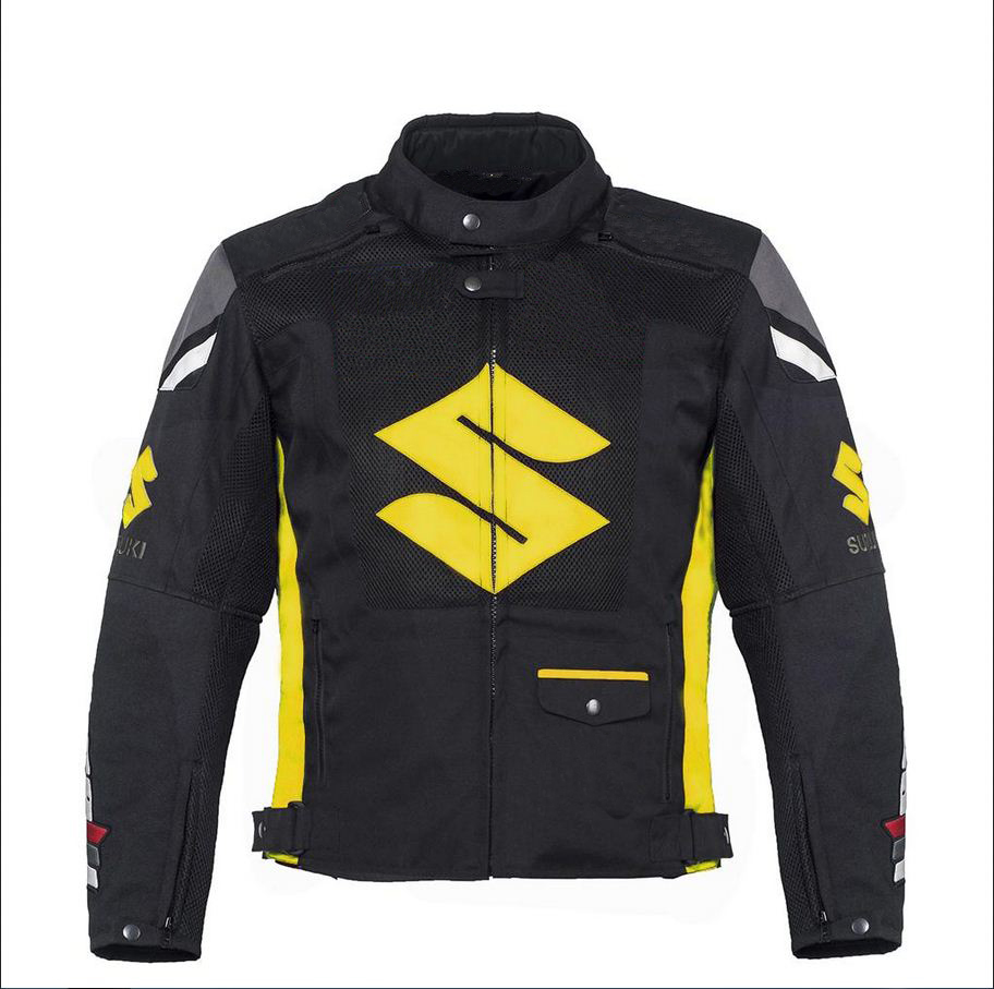 custom-suzuki-yellow-textile-motorcycle-jacket.jpg custom Suzuki Yellow Textile Motorcycle Jacket - Image 1