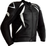 custom White And Black leather motorcycle jacket