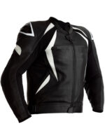 custom White And Black leather motorcycle jacket
