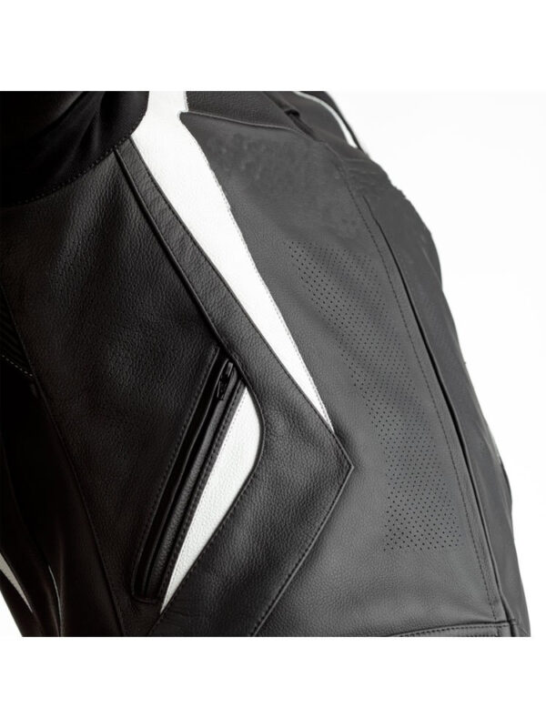 custom White And Black leather motorcycle jacket - Image 3