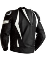 custom White And Black leather motorcycle jacket - Image 2