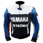 Custom Yamaha Blue And White Racing Motorcycle Jacket