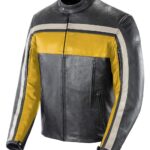 Custom Yellow And Black Motorcycle Leather Jacket