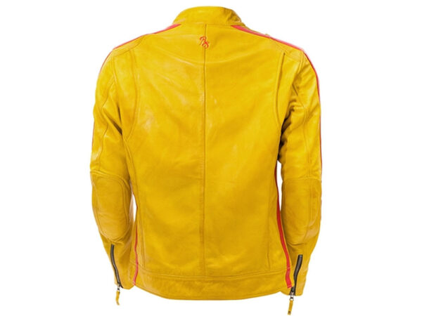 Custom Yellow And Red Motorcycle Racing Jacket - Image 2