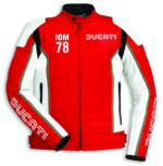 Ducati Mens Motorcycle Jacket Red White