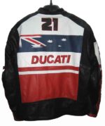 Ducati Australia Flag Black And Red Motorcycle Leather Jacket - Image 2