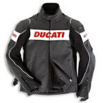 Ducati Black White And Red Leather Motorcycle Jacket