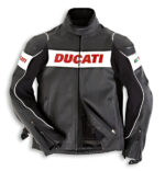 Ducati Black White And Red Leather Motorcycle Jacket