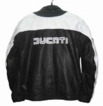 Ducati Black And White Motorcycle Jacket With Red Stripes - Image 2