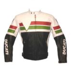 Ducati Black Green And Red Leather Motorcycle Jacket
