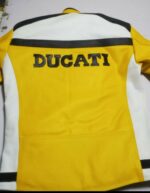 Ducati Brand Yellow Motorbike Leather Jacket - Image 2