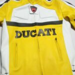 Ducati Brand Yellow Motorbike Leather Jacket