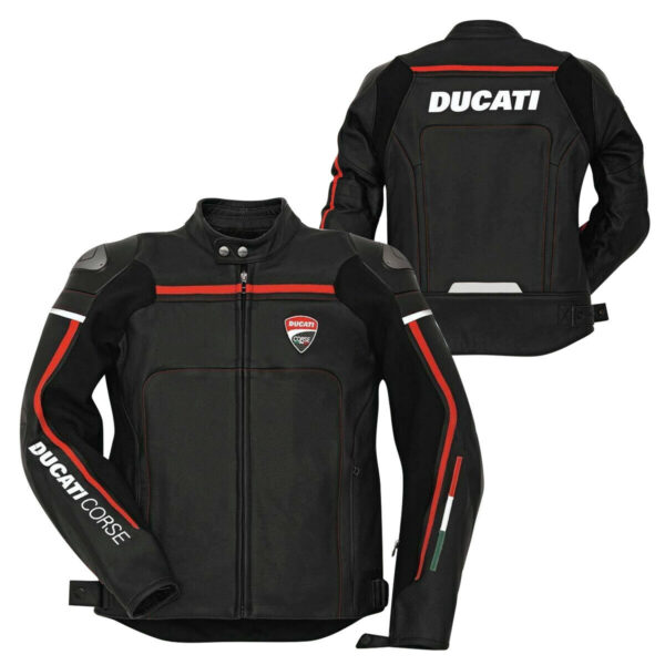 Ducati Corse Black Motorcycle Jacket - Image 2