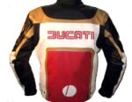 Ducati Green And Red Racing Motorcycle Leather Jacket - Image 2