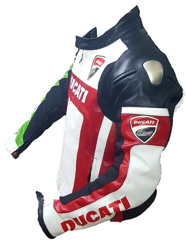 Ducati Red And Black Racing Motorcycle Leather Jacket - Image 3