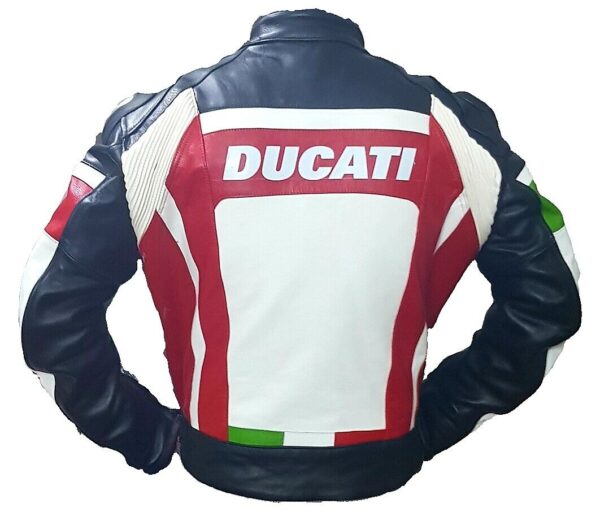 Ducati Red And Black Racing Motorcycle Leather Jacket - Image 2