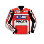 Ducati Red And White Motorcycle Jacket With Safety Pads