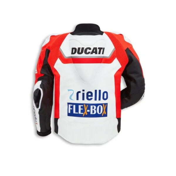 Ducati Red And White Motorcycle Jacket With Safety Pads - Image 2