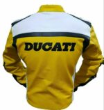 Ducati Yellow Motorbike Leather Jacket Ce Approved Full Protection - Image 2