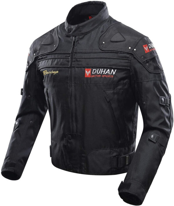 Duhan Black Safety Pads Motorcycle Jacket - Image 3
