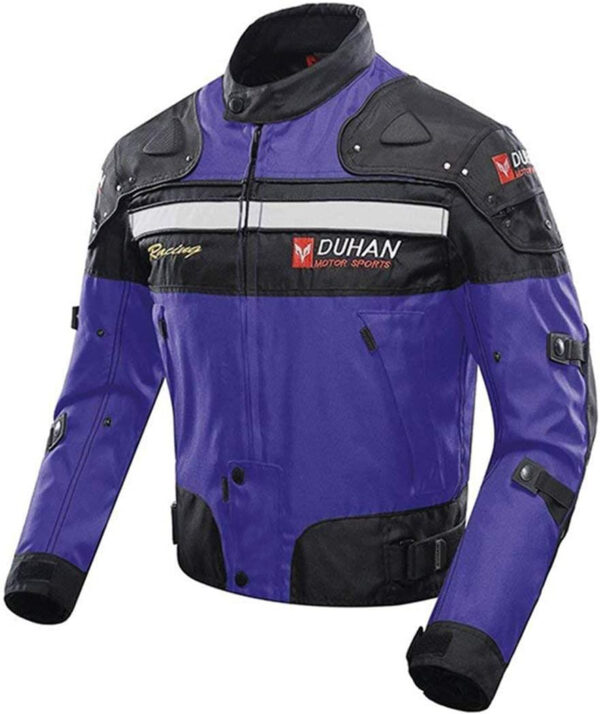 Duhan Purple And Black Motorcycle Jacket - Image 4