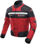 Duhan Red And Black Motorcycle Jacket - Image 4