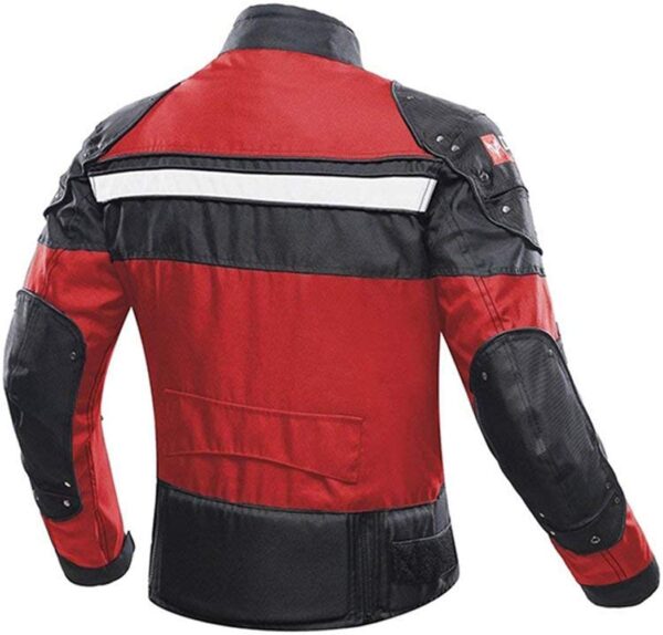 Duhan Red And Black Motorcycle Jacket - Image 3