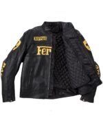 Ferrari Black Leather Biker Jacket - Image 2
