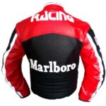Red Black Motorcycle Padded Vintage Leather Jacket - Image 2