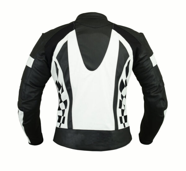 Genuine Leather Black Motorcycle Armour Jacket - Image 2