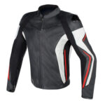 genuine Leather Motorcycle Red And Black Racing Jacket