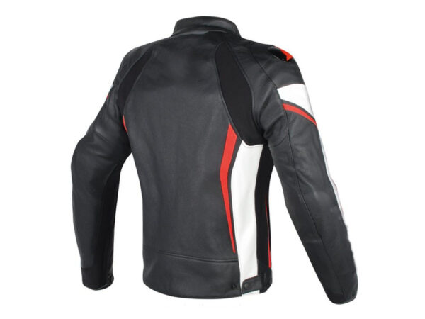 genuine Leather Motorcycle Red And Black Racing Jacket - Image 2
