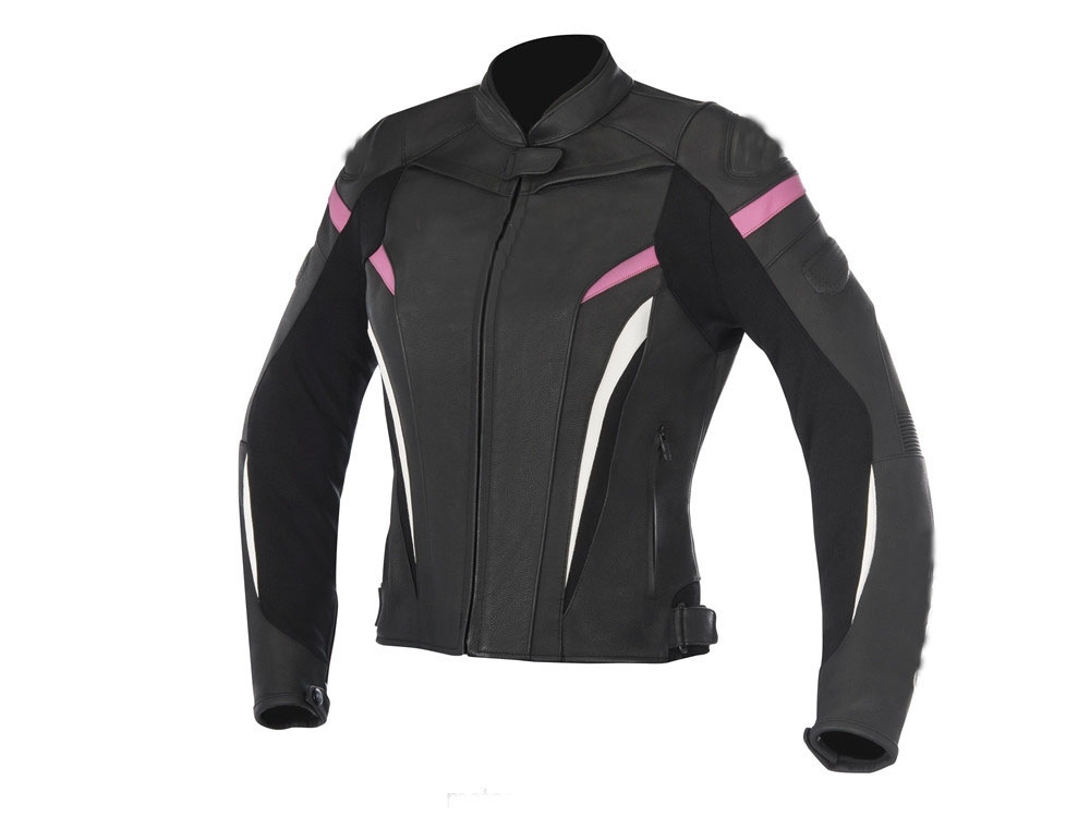 gp-plus-pink-and-black-motorcycle-jacket.jpg GP Plus Pink And Black Motorcycle Jacket - Image 1