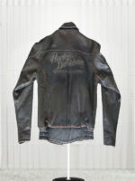 Harley Davidson Black Distressed Leather Jacket - Image 2