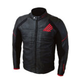 Honda Black And Red Motorcycle Racing Leather Jacket