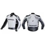 Honda Black White Motorcycle Jacket With Safety Pads - Image 2