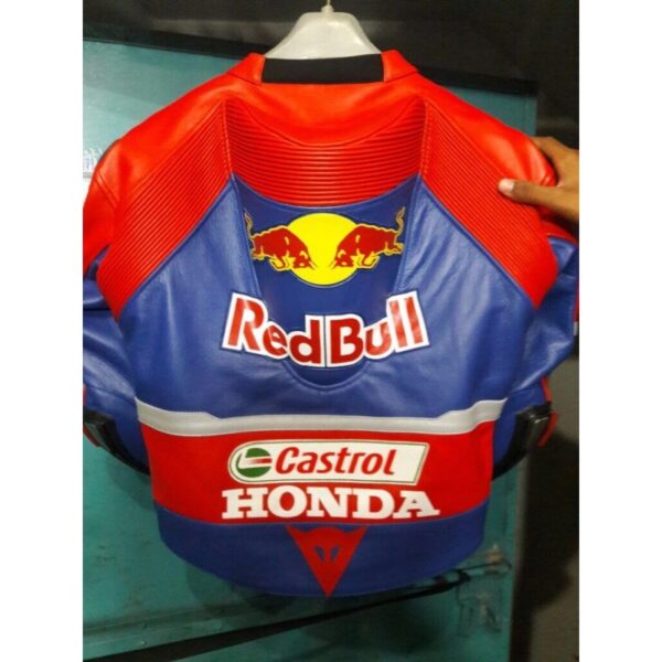 Honda Castrol Red Bull Motorcycle Racing Jacket - Image 2