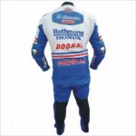Honda Motorcycle Blue And White Racing Leather Suit - Image 2