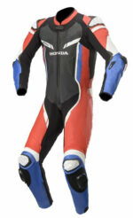 Honda Red And Blue Sports Motorcycle Suit