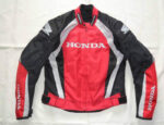 Honda Red & Black Motorcycle Leather Safety Pads Jacket