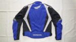 Honda Red & Blue Motorcycle Leather Safety Pads Jacket - Image 2