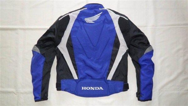 Honda Red & Blue Motorcycle Leather Safety Pads Jacket - Image 2
