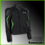 Kawasaki Black and Green Motorcycle Riding Jacket
