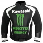Kawasaki Black Motorcycle Racing Leather Jacket