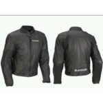 Kawasaki Full Black Motorcycle Leather Jacket Ce Proved Protection