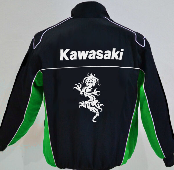 Kawasaki Green And Black Wind Breaker Jacket - Image 2