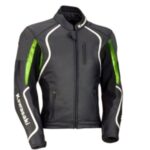 Kawasaki Motorbike Green And Black Branded Leather Jacket